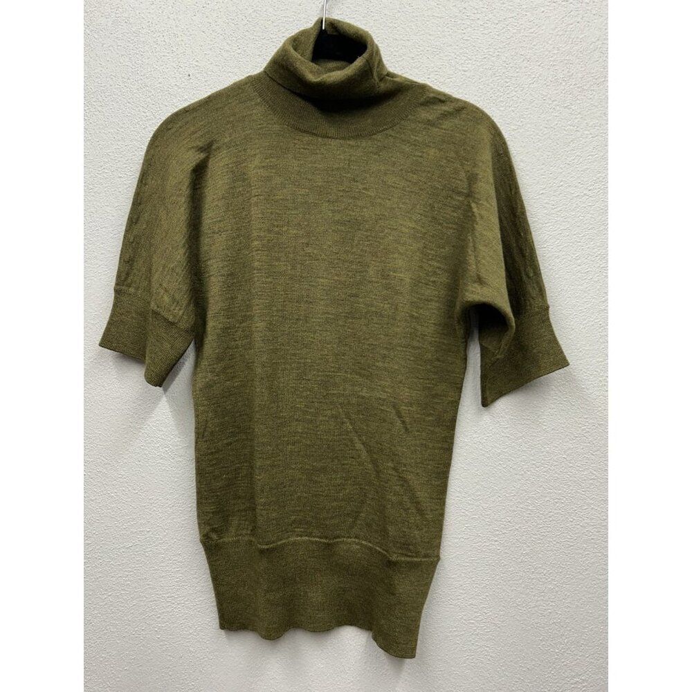Piazza Sempione Turtleneck Sweater Women's IT 40 Italian Pure New Wool Green - Picture 2 of 7